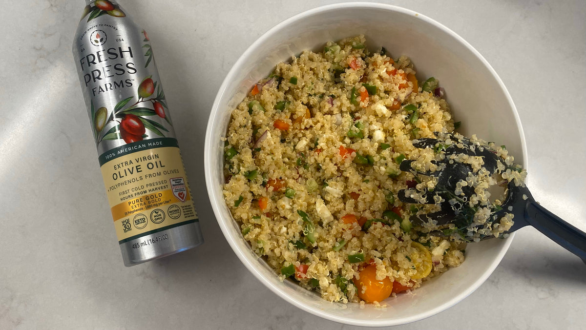Olive Oil Quinoa Salad with Seasonal Veggies Fresh Press Farms